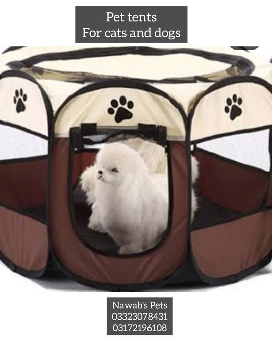 Portable Pop-Up Pet Tent & Kennel for Cats & Dogs – Indoor/Outdoor Foldable Play Pen with Mesh Windows