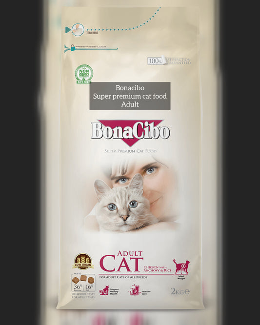 Bonacibo Adult Cat Food – Chicken with Anchovy & Rice – 2kg