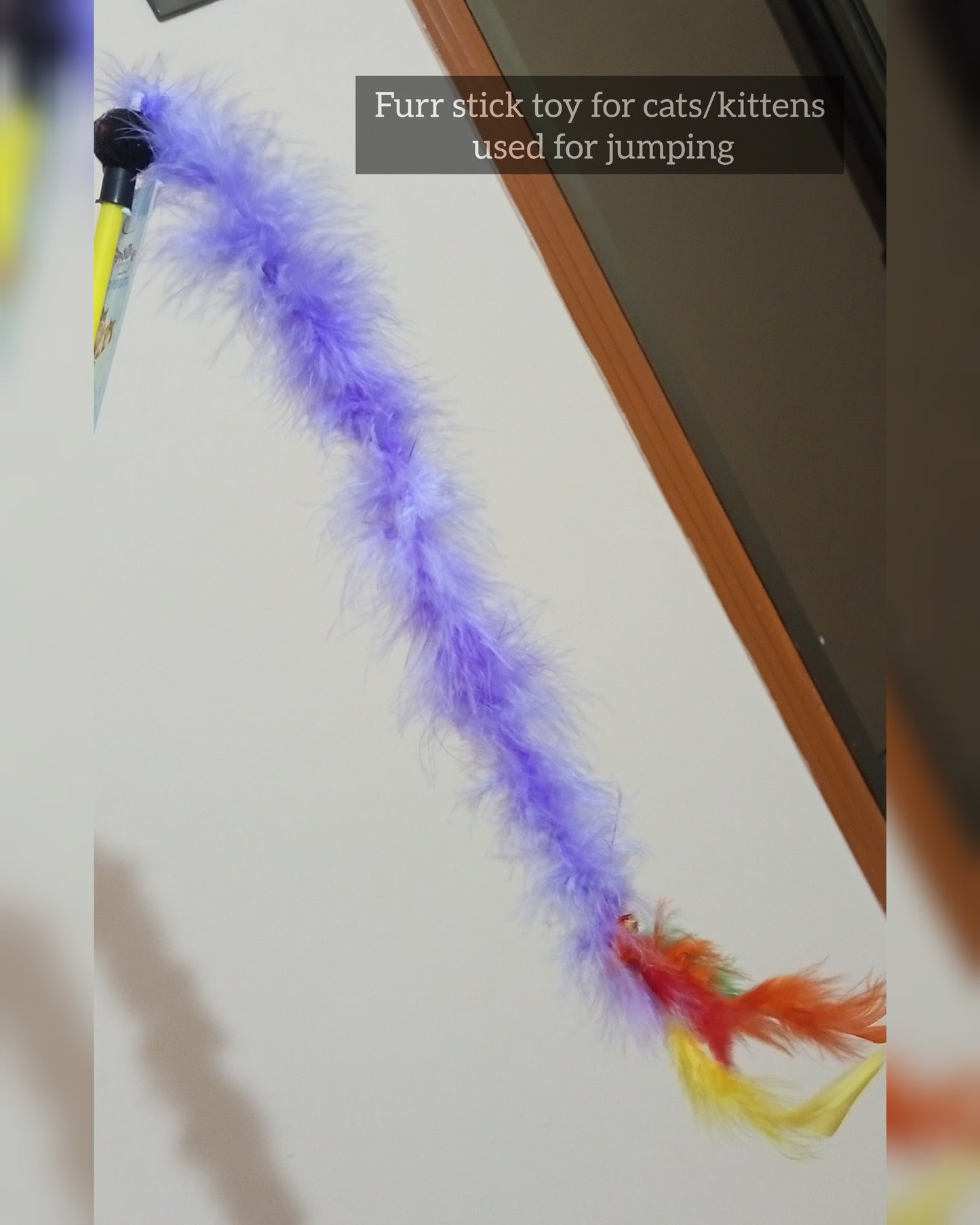 🐾 Cat Teaser Stick Toy – Mouse & Fur Wand
