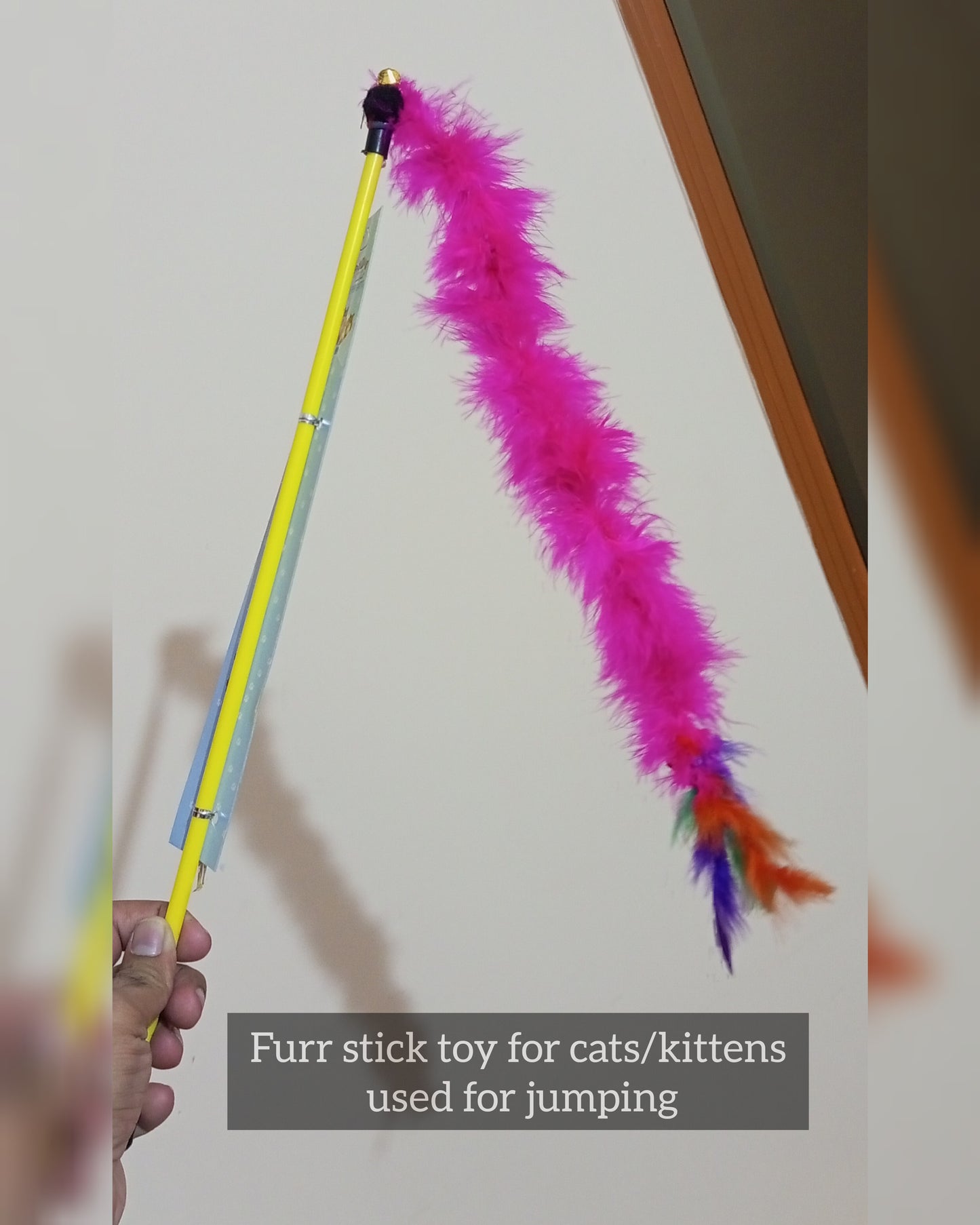 🐾 Cat Teaser Stick Toy – Mouse & Fur Wand