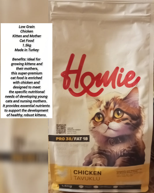 Homie Pro 38 Premium Cat Food – Complete Nutrition for kittens & Adult Cats 1.5kg