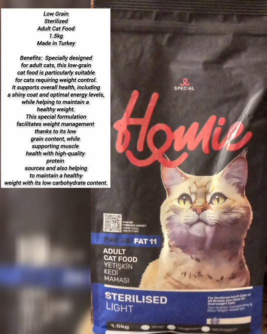 Homie Special Sterilised Adult Cat Food – Salmon Flavor (1.5kg | PRO30 / FAT11)