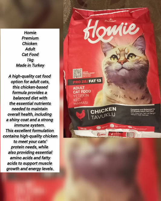 Homie Adult Cat Food – Chicken Flavor (1 KG | PRO 28 Formula)