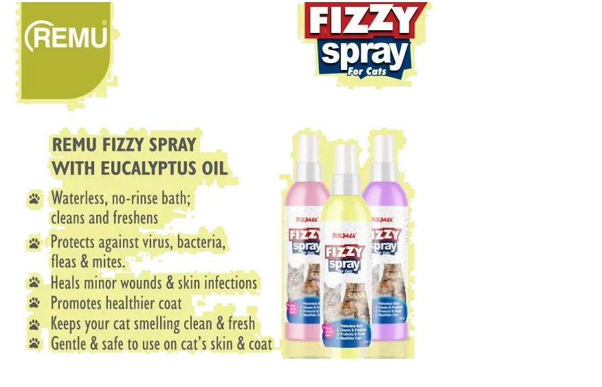 REMU Fizzy Spray for Cats – Waterless Dry Bath