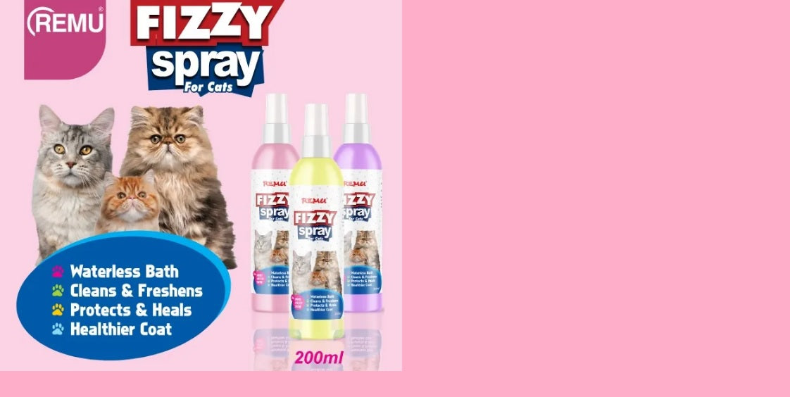 REMU Fizzy Spray for Cats – Waterless Dry Bath