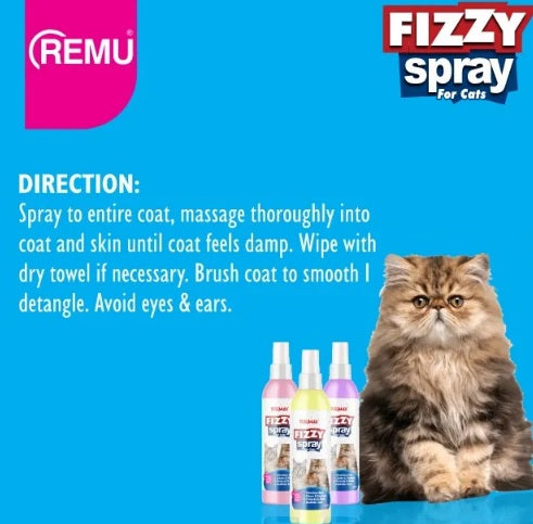 REMU Fizzy Spray for Cats – Waterless Dry Bath