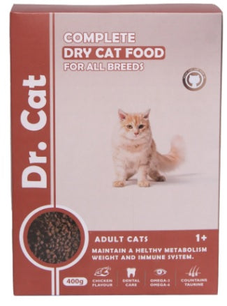 Dr. Cat Dry Cat Food Chicken 400 G | Complete & Balanced Nutrition for Healthy Cats