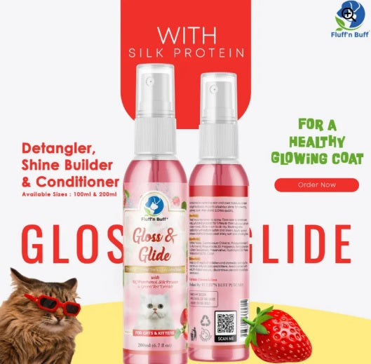 Fluff n Buff Gloss & Glide Spray – Shine & Detangle for Pets