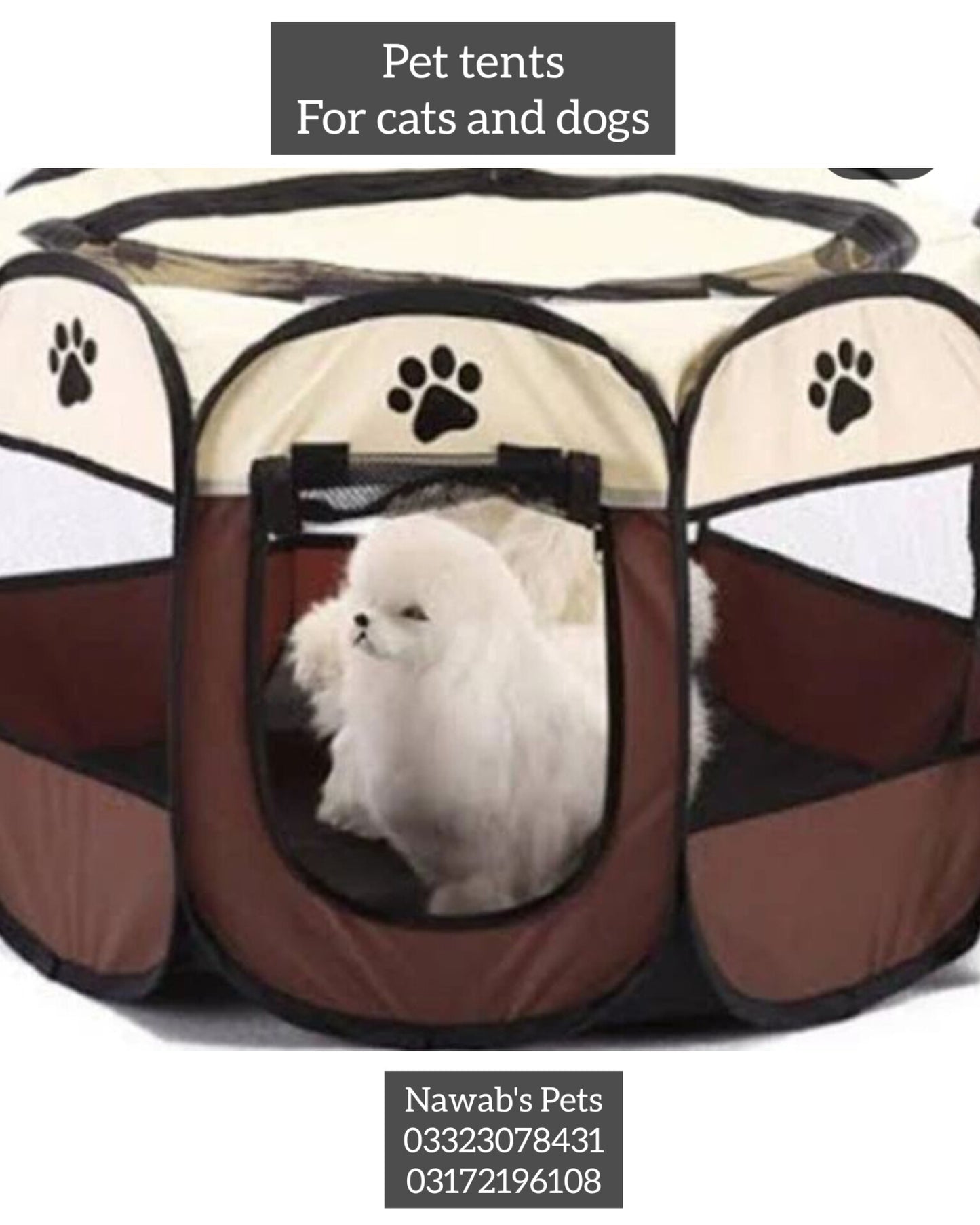 Portable Pop-Up Pet Tent & Kennel for Cats & Dogs – Indoor/Outdoor Foldable Play Pen with Mesh Windows