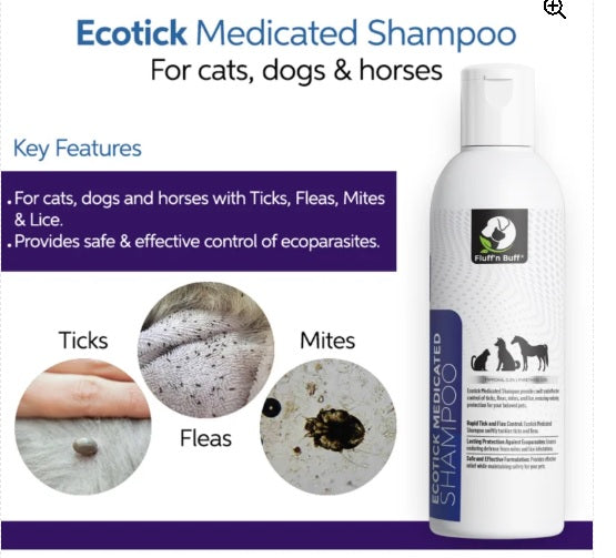 Fluff ’n Buff Ecotick Medicated Shampoo for Cats & Dogs 120ML