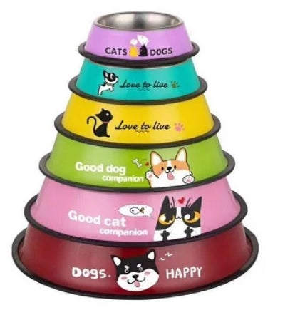 Colour Steel Feeding Bowl for Cats & Dogs