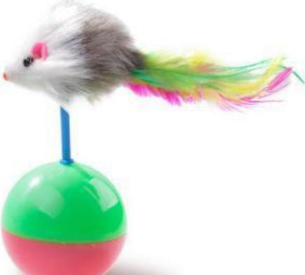 Cat Toy Tumbler Ball with Feather Mouse | Interactive Play Toy for Cats & Kittens