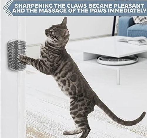Cat Self Groomer Corner Wall Brush – Massage Comb for Cats & Kittens