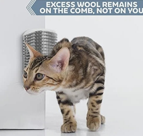 Cat Self Groomer Corner Wall Brush – Massage Comb for Cats & Kittens