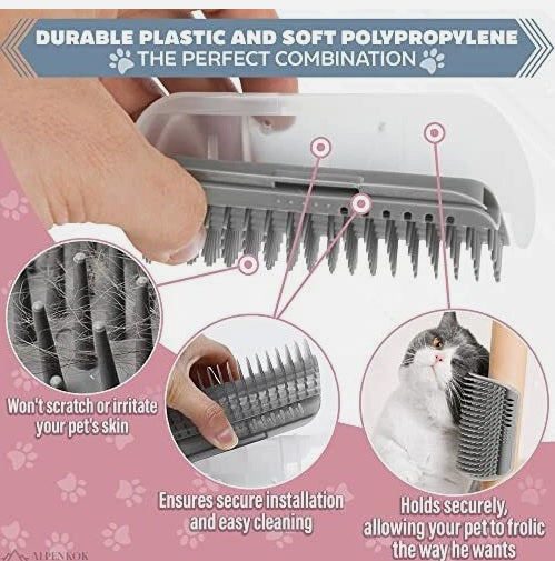 Cat Self Groomer Corner Wall Brush – Massage Comb for Cats & Kittens