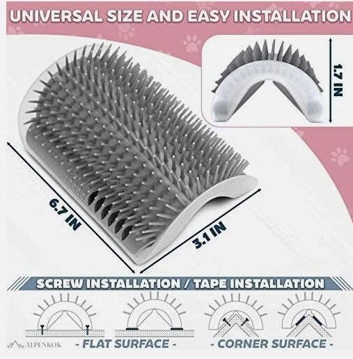 Cat Self Groomer Corner Wall Brush – Massage Comb for Cats & Kittens