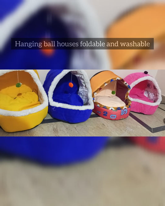 Hanging Ball House for Kittens – Cozy Bed & Play Toy