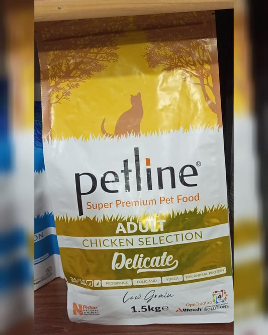Petline Delicate Adult Cat Food – Chicken Selection 1.5 kg