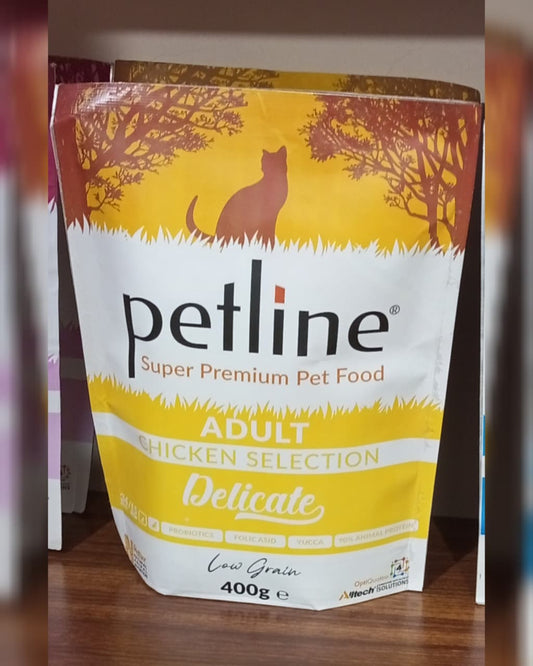 Petline Delicate Adult Cat Food – Chicken Selection 400g