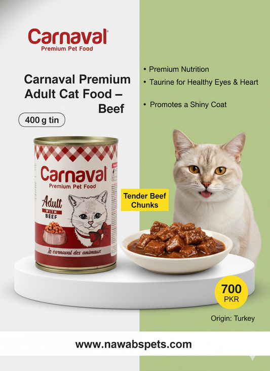 Carnaval Premium Adult Cat Food – Beef | 400 g Tin
