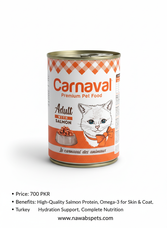 Carnaval Premium Adult Cat Food – Salmon 400g | Omega-3 Rich Wet Meal